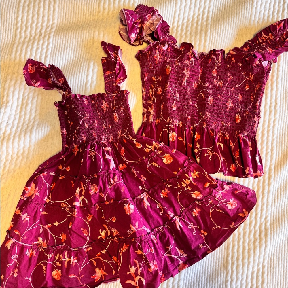 Hill House Mama & Daughter Matching Set in Burgundy Floral